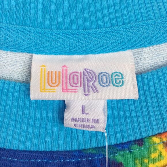NWT LuLaRoe Hannah Crewneck Sweatshirt Womens Size Large Tie Dye Unicorn - Picture 8 of 9